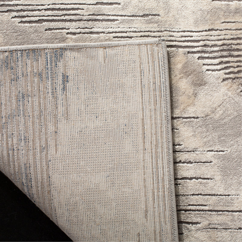 Ismael Abstract Ivory Area Rug, Runner 2'7" x 8'