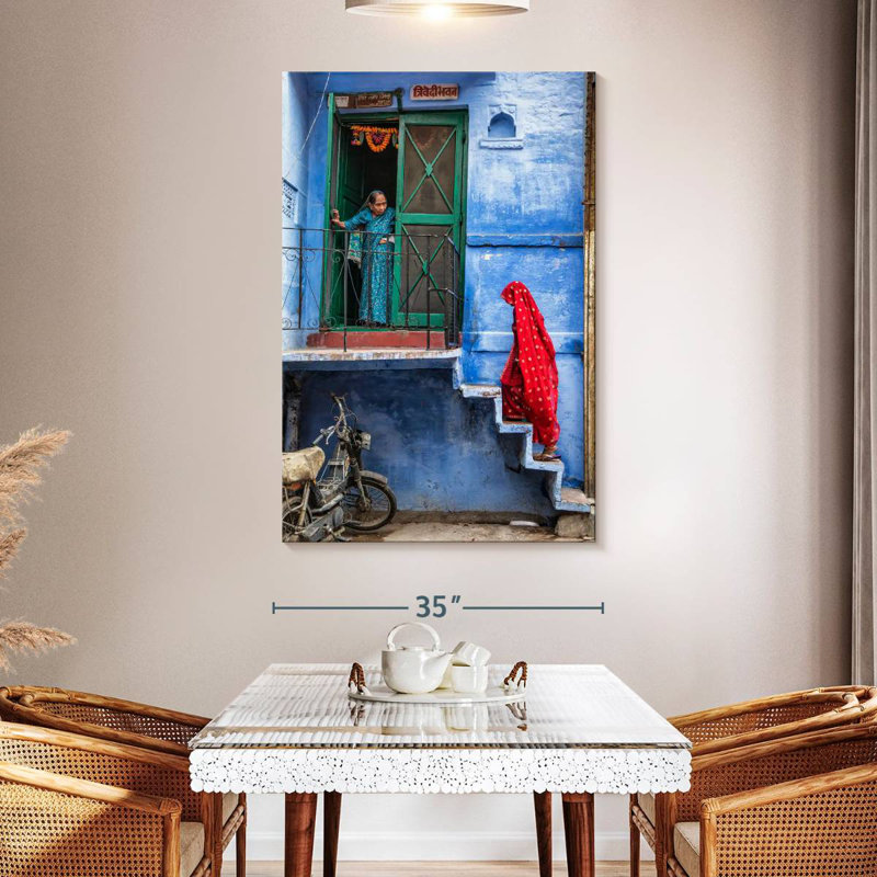 Aime tard pour le dîner, ville bleue de Jodhpur, Inde, H 51 po x l 34 po