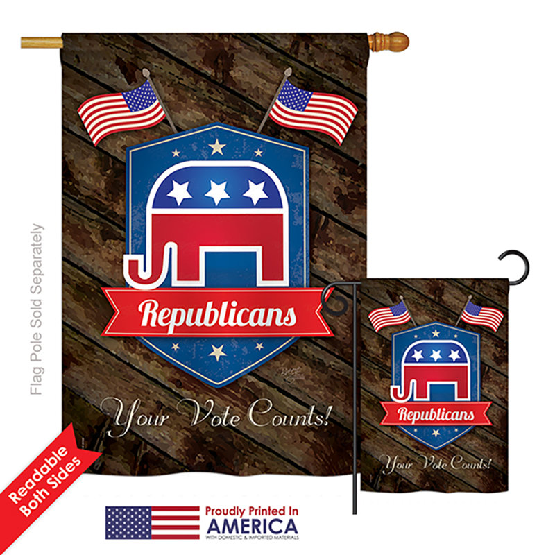 Drapeau répulsif de jardin / maison en polyester 2 faces Républican Americana
