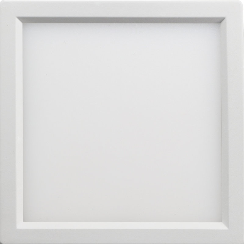 Plafonnier encastré troy DEL - carré, 15 W, 5 CCT, noir, H 1 po x l 4,38 po x P 4,38 po, Blanc