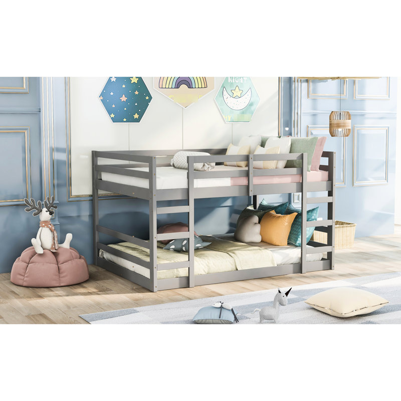 Gray Full Over Bunk Bed - Solid Wood Build, And Stylish, Fits Size Mattresses, Bedroom Essential In Wood, Enhances Look, Included