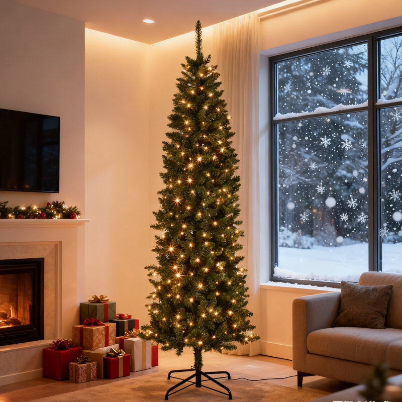 Lighted Artificial Christmas Tree, 1.8m H