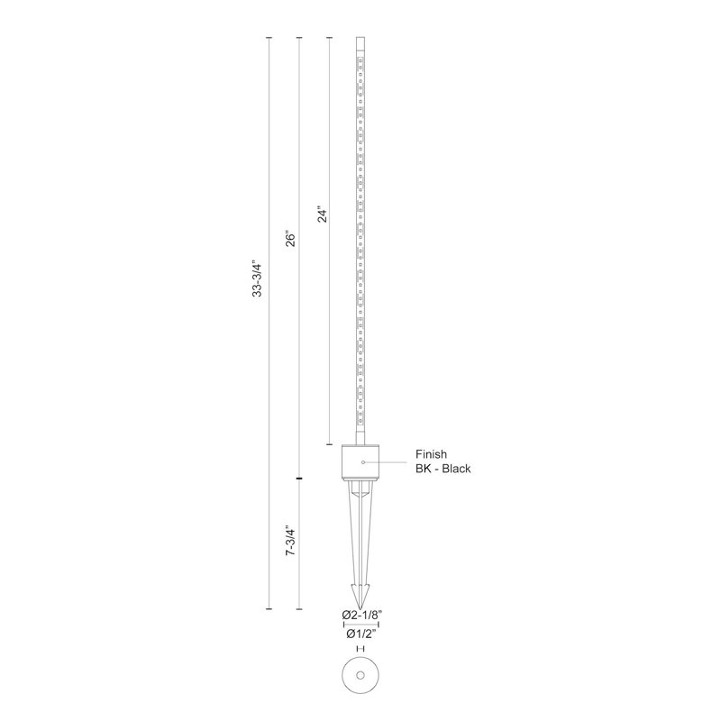 Dorian LED Pathway Light, 26" H x 2.125" W x 2.125" D