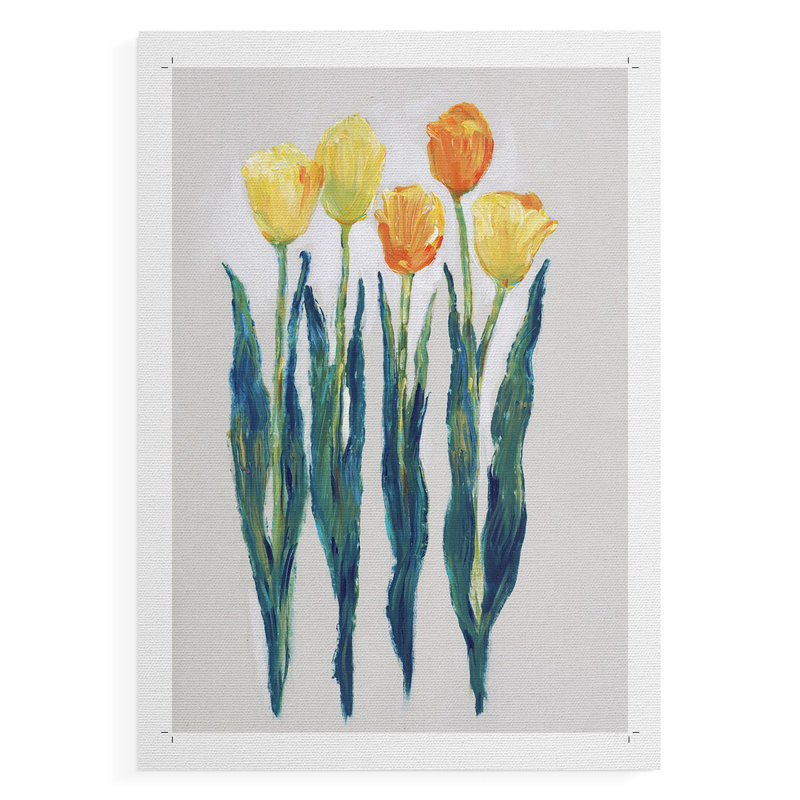 Tulipes en rangée II - Impression sur toile seulement - NON-CADRE, H 48 po x l 32 po
