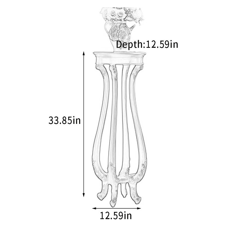 Support pour plante en bois d'hévéa, H 33,85 po x L 12,59 po x P 12,59 po
