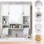 Armoire de rangement murale avec miroir et barre à serviettes-585128777