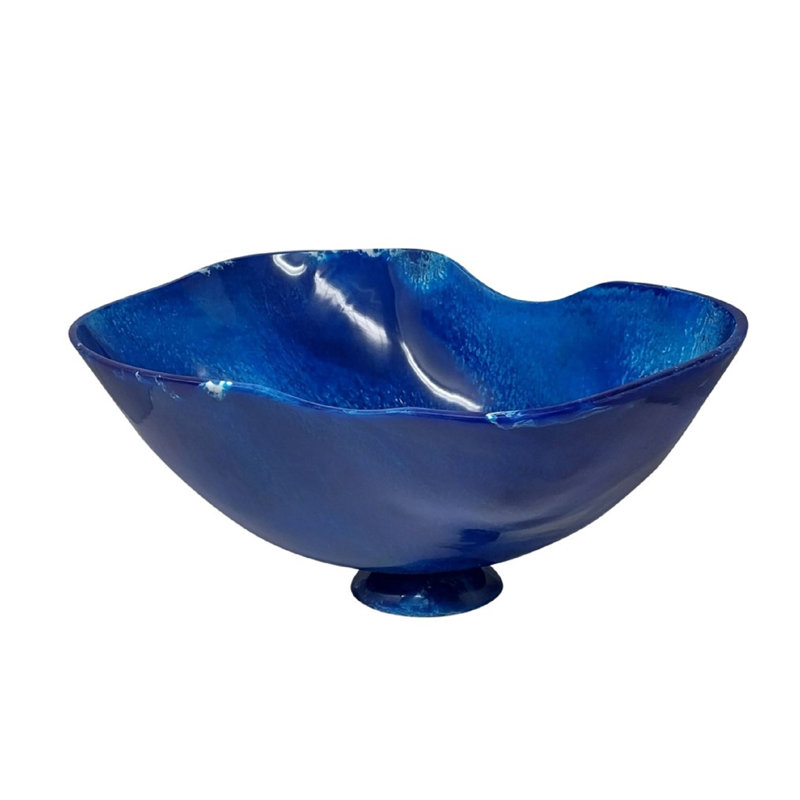 Grand bol à fruits en résine de 21,2 po de diamètre, Bleu