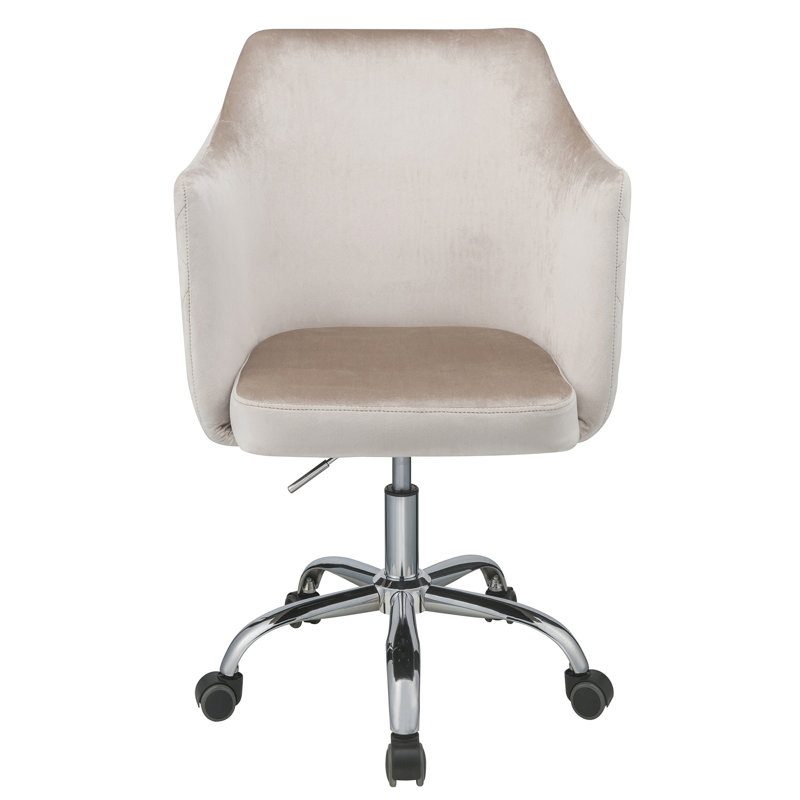Chaise de bureau pivotante champagne et chrome