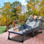 Lit de repos portatif robuste avec matelas, chaise longue d'extérieur réglable à 5 positions pour patio-65267628