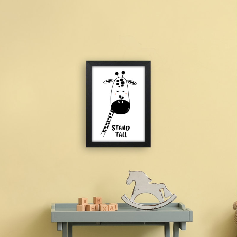 Giraffe by Miniofmine - Print, Brown Framed, 34cm H x 25cm W x 3cm D