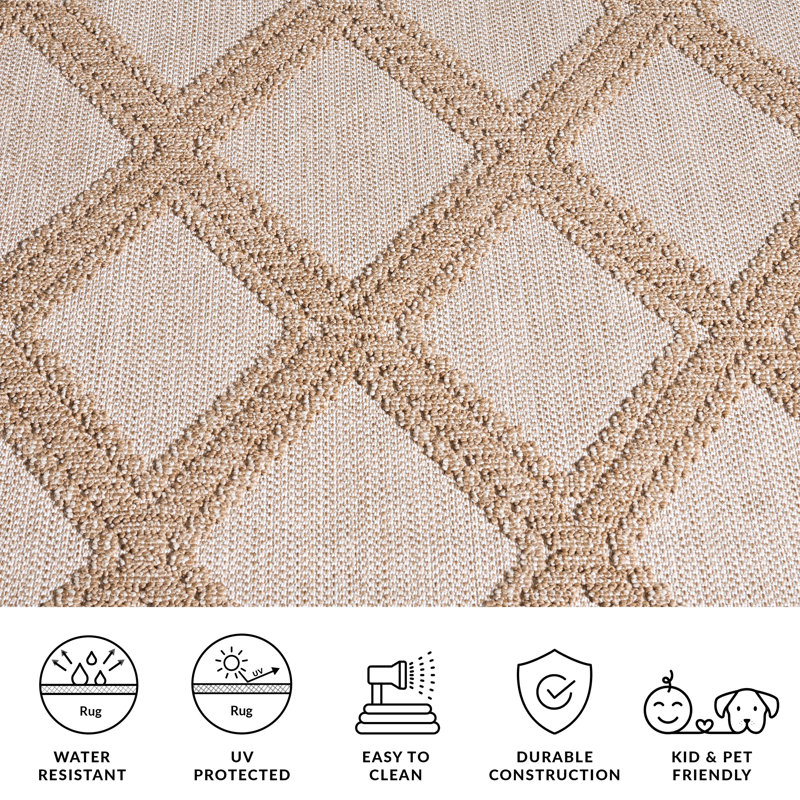 Msro226 Global Martha Stewart Global Performance Geometric Indoor/Outdoor Area Rug, Rectangle 4' x 6'