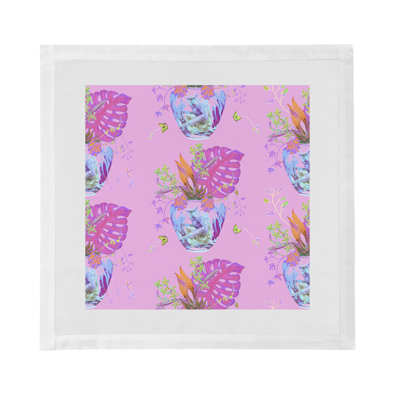 Monkey Small Jungle Cotton Sateen Dinner Napkins, Sacha