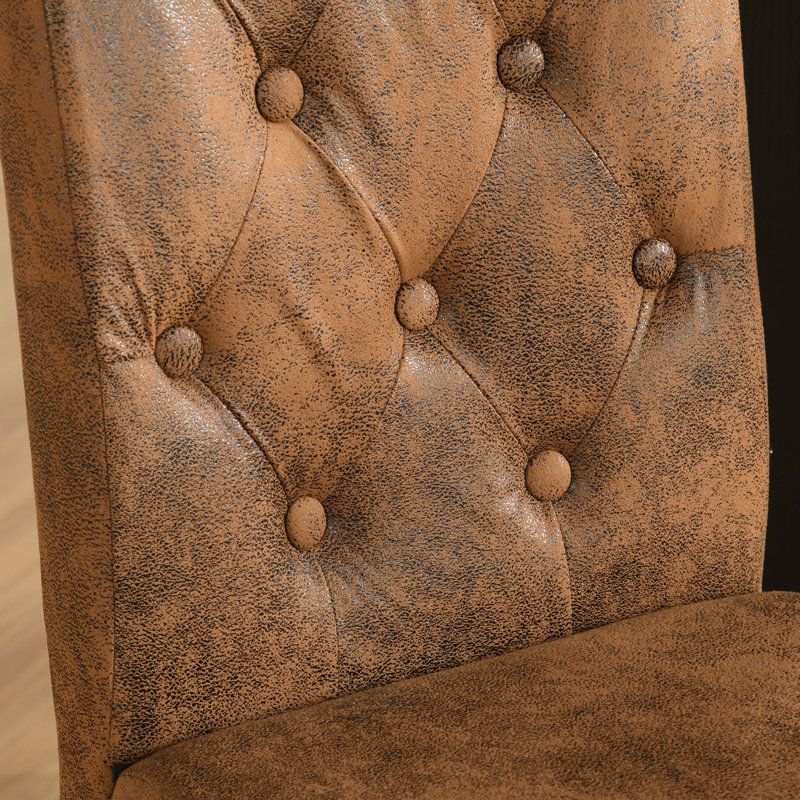 Abbeville 47cm H Tufted Upholstered Parsons Chair, 6, Brown/Black