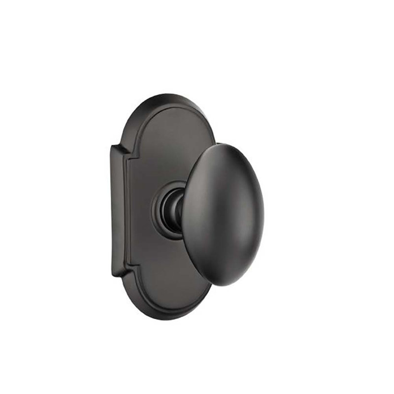 Passage Egg Knob with # 8 Rose, Flat Black