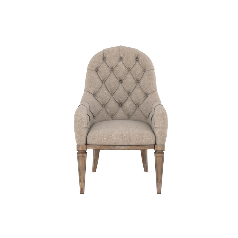 Cadwall Tufted Upholstered Arm Chair in Almond