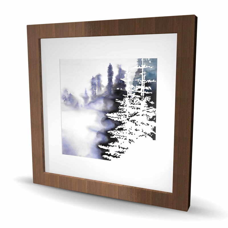 Silhouette of a Forest - reproduction encadrée avec passe-partout pour la décoration intérieure