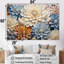 «Simplicity Mums Bloom» en beige et bleu pâle - ensemble d'art sur toile Mums-107759709-107759710