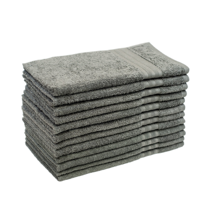 Serviette essuie-mains 100% coton amneet, Gris anthracite