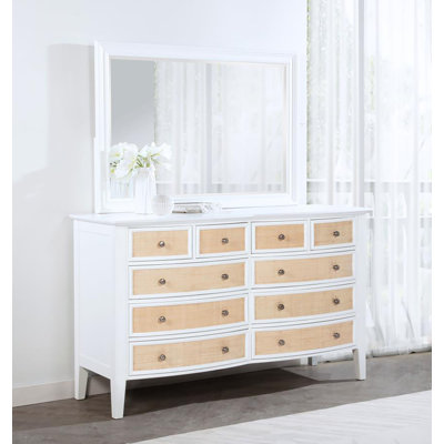 Commode 10 tiroirs avec miroir Clementa