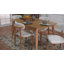 Ensemble de salle à manger 5 pièces Baxton Studio Emily - Table rectangulaire en bois massif avec chaises rembourrées Boucle, mobilier de salle à manger de style Mid-Century moderne pour la cuisine ou la salle à manger, naturel et blanc