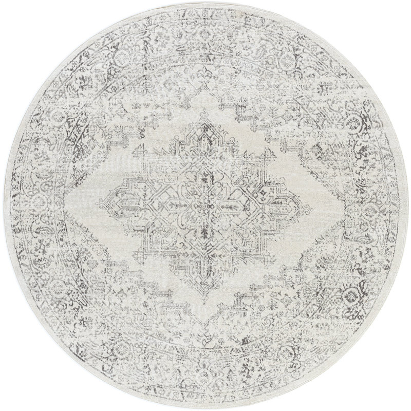 Amelie Grey/Off-White Rug, Round 200cm