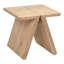 Jack 15.75" Rustic Scandinavian Handcrafted Solid Mindi Wood Sculptural Base Accent Stool-498067508