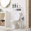 Tablette de rangement blanche autoportante au-dessus de la toilette