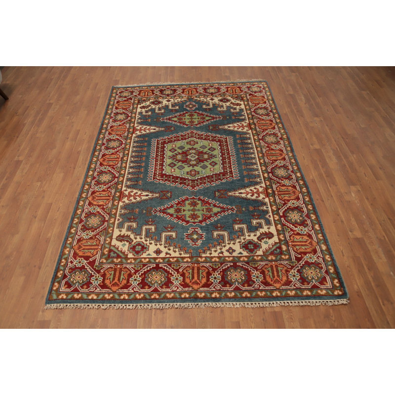 Geometric Viss Indian Area Rug 6x9