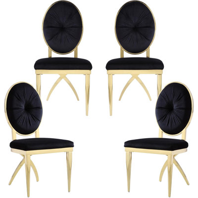 Chaise parsons en velours capitonné Magena