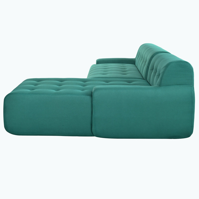 Minimalist Modular Sofa With Free Combinations, Green Polyester