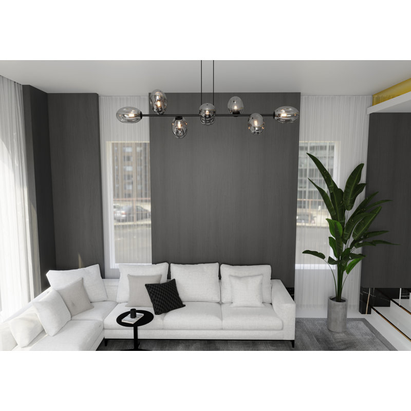 Eola 8 - Light Black Kitchen Island Pendant, Grey