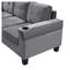 Ensemble de canapé modulaire gris à 4 places avec méridienne en L, rangement et porte-gobelets
