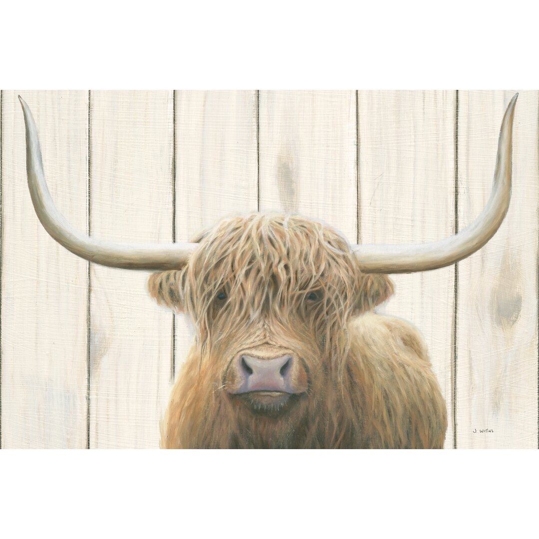 Leinwandbild Highland Cow Shiplap von James Wiens