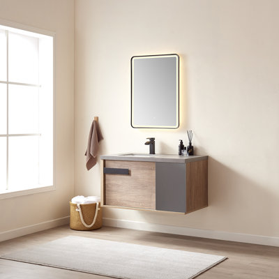 Ensemble de meuble-lavabo simple mural 40 "avec miroir Breckan
