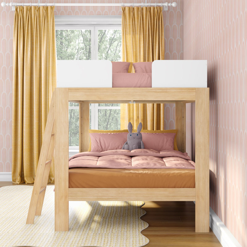 Ambur Kids Full over Full Bunk Bed, Blonde/White