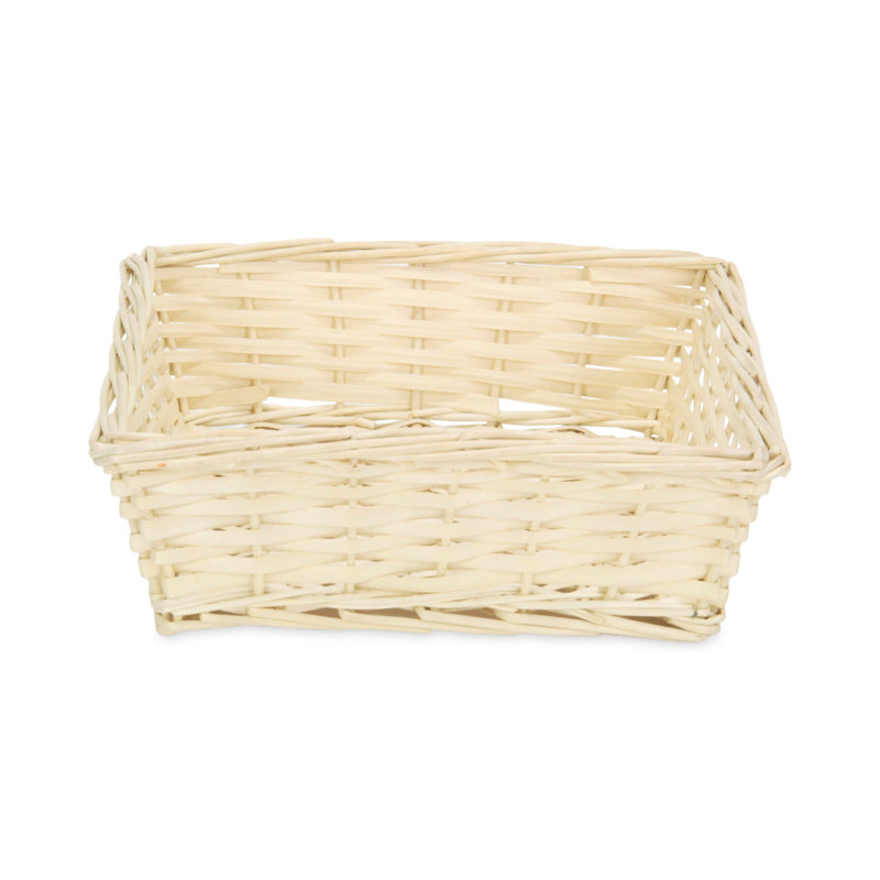 Lota Square Willow Serving Basket, Natural Light Brown, Available in 3 Sizes, 4" H x 11.75" W x 11.75" D