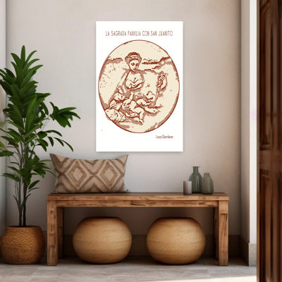 Holy Family With Saint John Traditional Vintage Abstract Wall Art Print 1 Piece Wrapped Canvas Wall Art