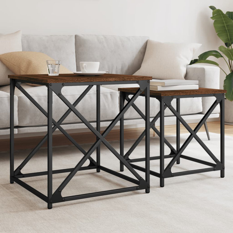 Laoise Nesting Coffee Table, Brown Oak