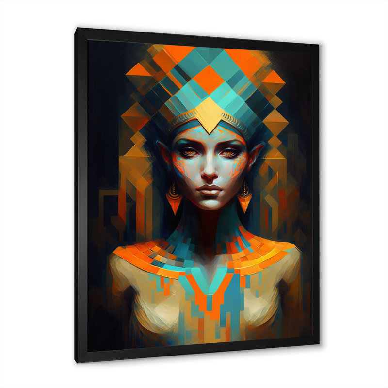 Portrait de la déesse égyptienne III - reproduction sur toile, H 20 po x l 12 po x P 1 po