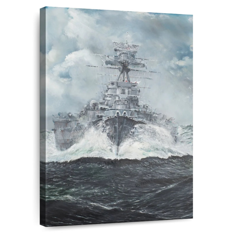 Mait HMS Hood Heads For Bismarck, 39" H x 26" W