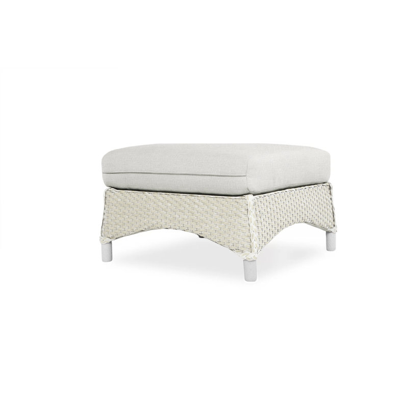Mandalay Outdoor Ottoman, Antique White, Bright Side Fog