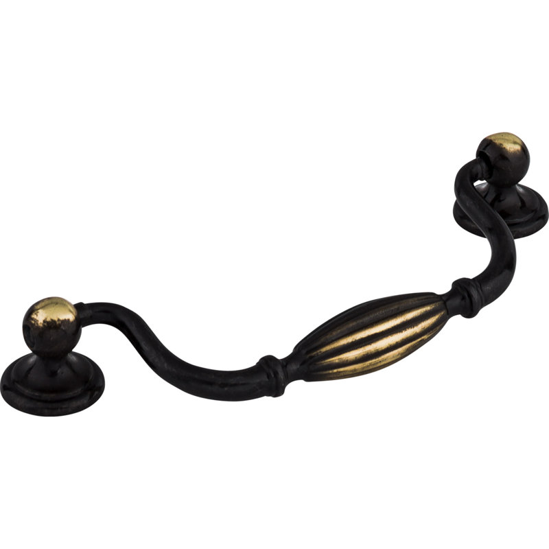Tuscany Drop handle, 5 1/16" Center to Center, Dark Antique Brass