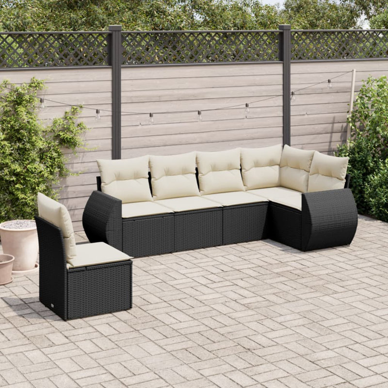 Vidaxl Garden Sofa Set Black, Cream White