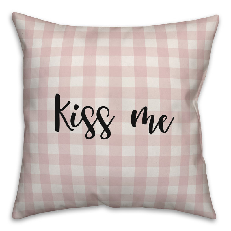 Plaid Throw Pillow, Pink/Black, Pillow Cover