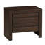 Table de chevet en bois avec deux tiroirs, brun