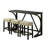 Brown Dining Room 4pc Set Functional Unique Dining Table w USB 3x Stools Tufted Beige Seats Kitchen