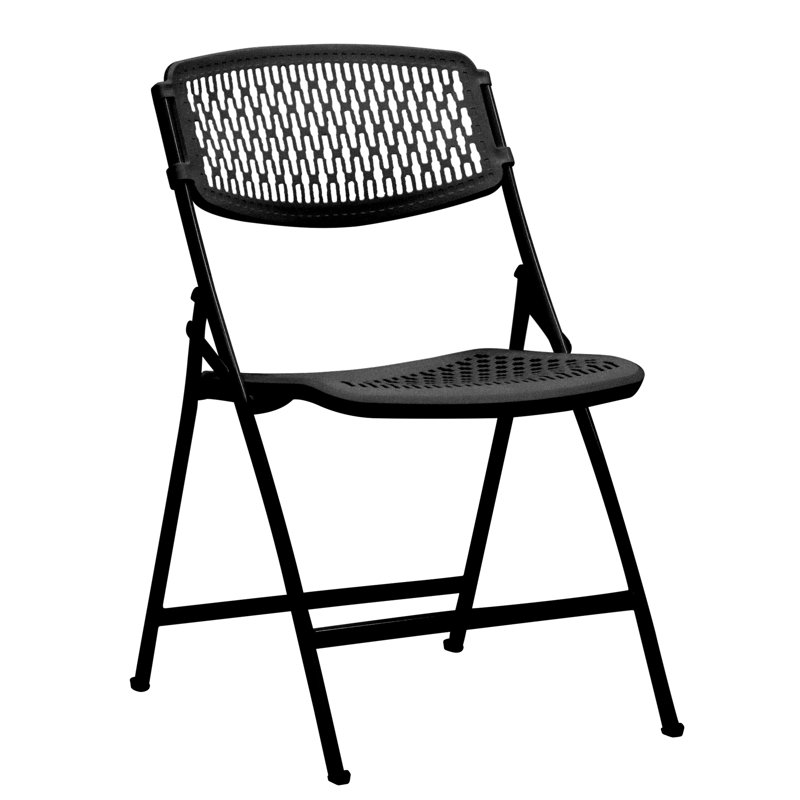 Black Steel and Plastic Folding Chair Set of 40