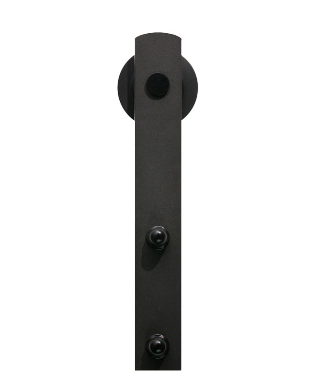 Stainless Steel Single Door Barn Door Hardware Kit Standard Single, Matte Black, 96 in.