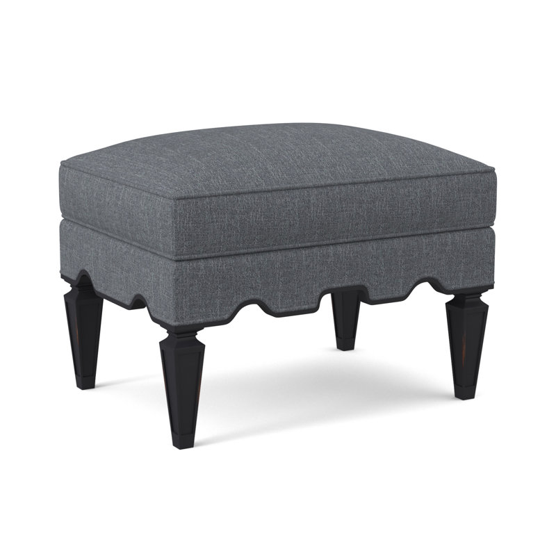 Palm Ottoman, Vintage Ebony, Elise Harbor 100% Polyester