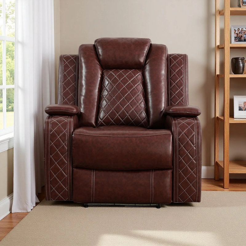 Fauteuil inclinable en cuir respirant, Rouge